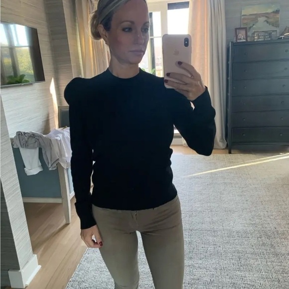 CO knit Black Puff Sleeve Sweater size small. - Picture 4 of 9